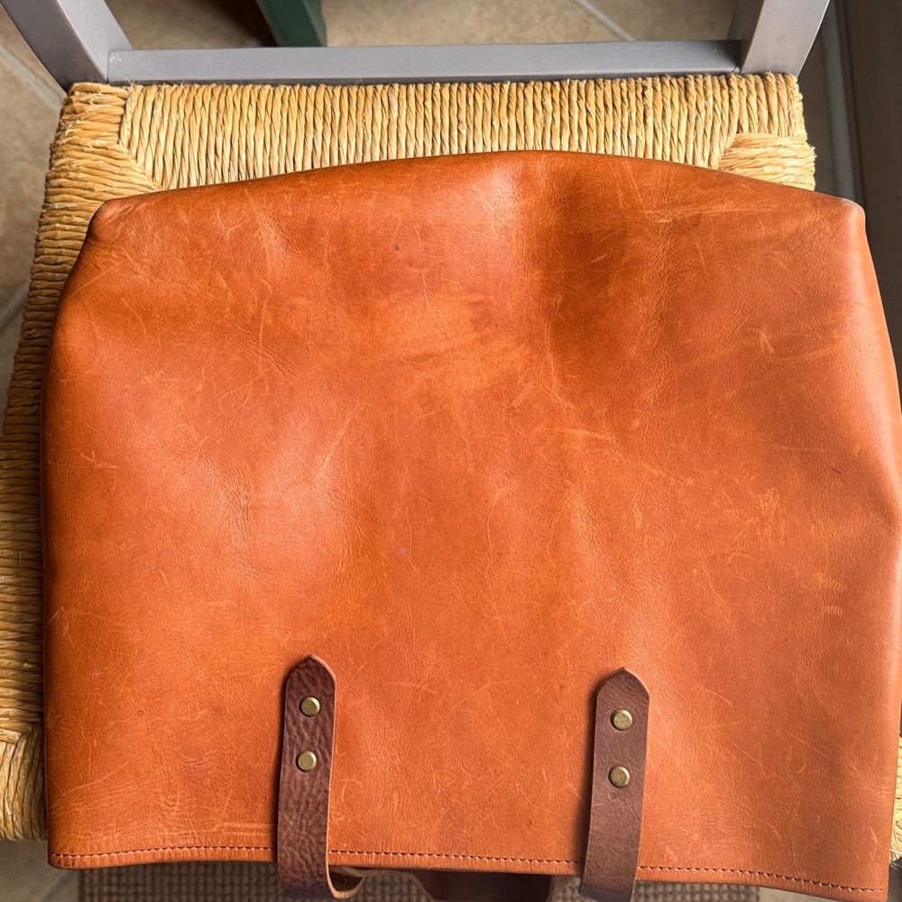 Anthropologie Leather Tote in Cognac Brown - Picture 12 of 13